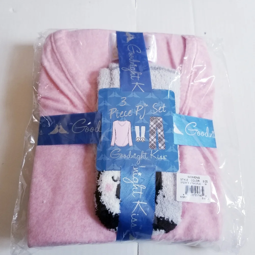 Women's Goodnight Kiss 3 Piece PJ Set New - Picture 1 of 2